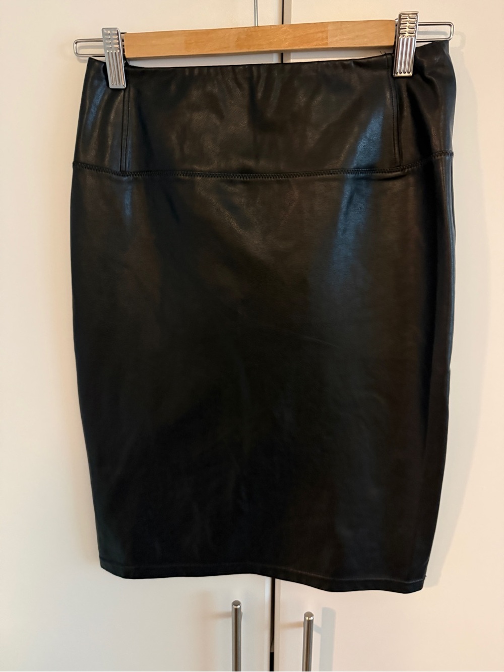 Wilfred Black Faux Leather Pencil Skirt